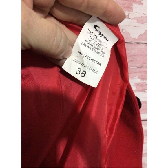 Scappini Italy Red Jacket / Coat Lined Size 38 ~ Excellent - Picture 12 of 16